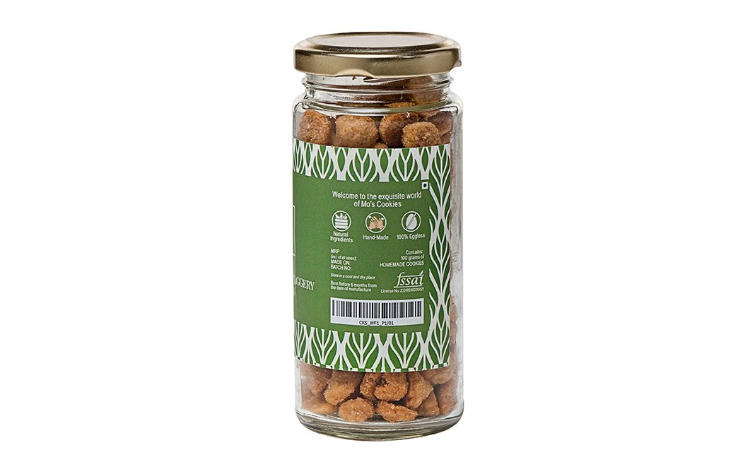 Mo's Wheatflour & Jaggery Cookies    Glass Jar  100 grams